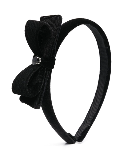 Shop Monnalisa Bow-detailed Head Band In Black