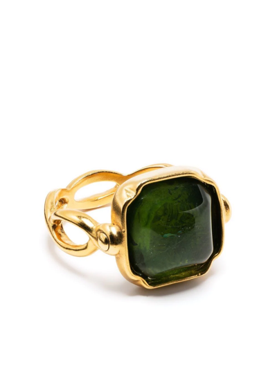 Shop Goossens Cabochons Squared Ring In Green