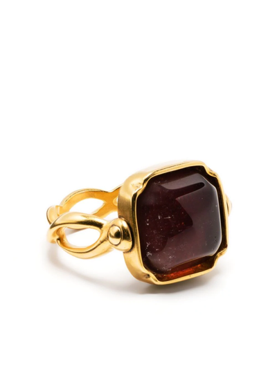 Shop Goossens Cabochons Squared Ring In Gold
