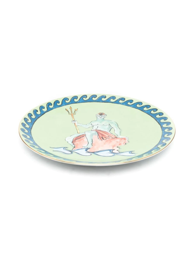 Ginori 1735 Neptune Print Plate In Green