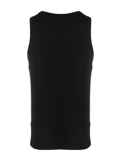Shop Versace Logo-print Sleeveless Vest In Black