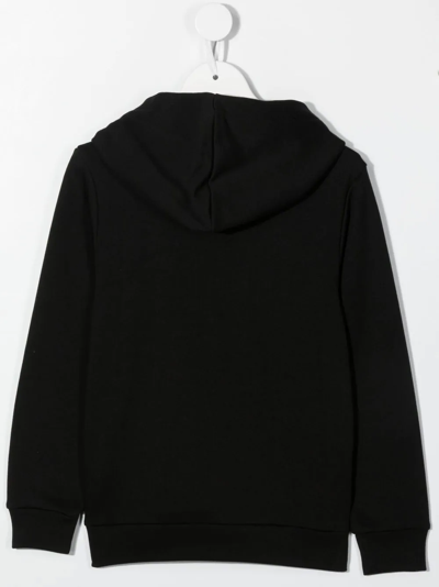 Shop Balmain Logo-print Long-sleeve Hoodie In Black