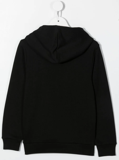 Balmain Logo-print Long-sleeve Hoodie In Black