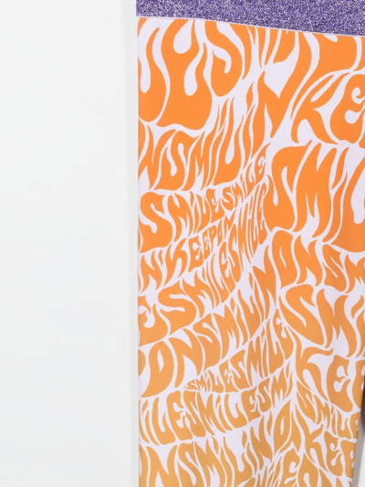 Shop Stella Mccartney Smile Graphic-print Leggings In Orange