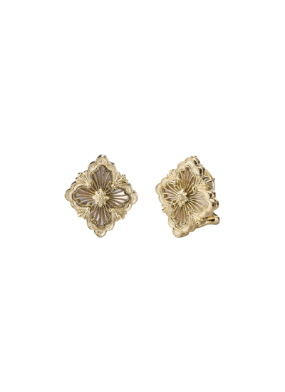 Shop Buccellati 'opera Tulle' Mother Of Pearl 18k Yellow Gold Earrings