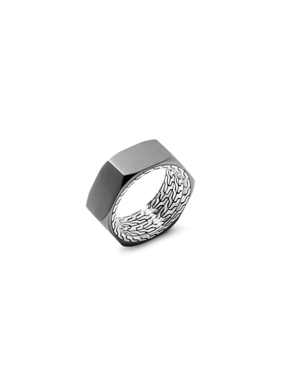 Shop John Hardy ‘classic Chain' Black Rhodium Plated Sterling Silver Industrial Band Ring
