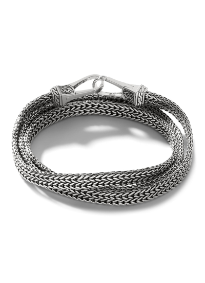 Shop John Hardy Classic Chain' Silver Hook Clasp Triple Wrap Bracelet