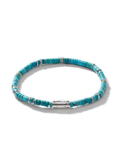 Shop John Hardy ‘classic Chain' Sterling Silver Heishi Treated Turquoise Bead Bracelet