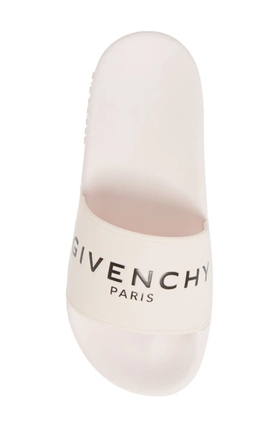 Shop Givenchy Logo Embossed Slide Sandal In 45s Pink