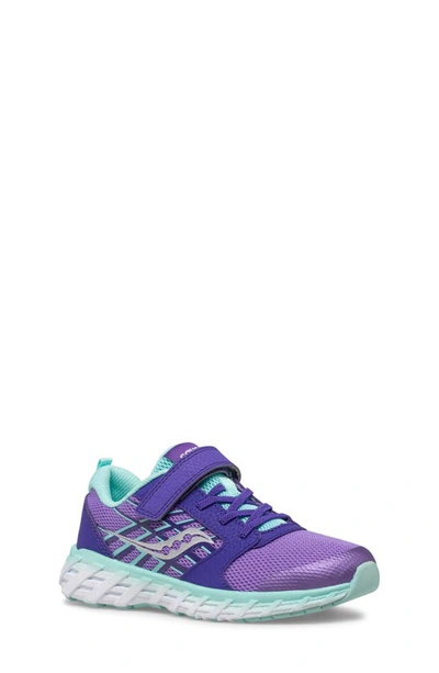 Shop Saucony Kids' Wind A/c 2.0 Sneaker In Purple/ Turquoise