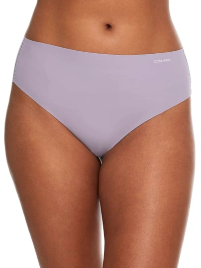 Shop Calvin Klein Invisibles High-waist Thong In Purple Essence