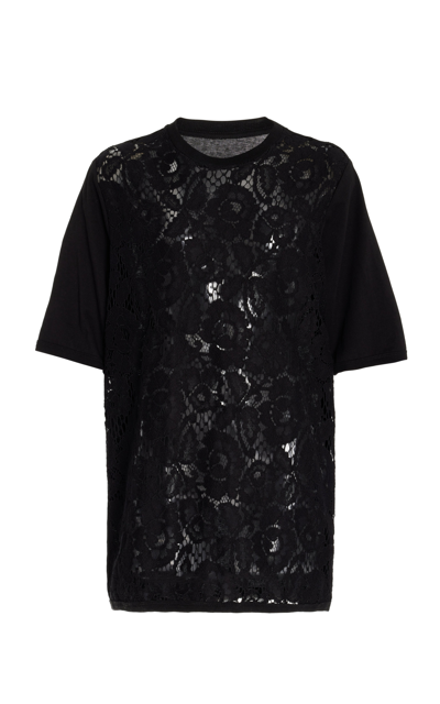 Elie Saab Women's Lace T-shirt In Black | ModeSens
