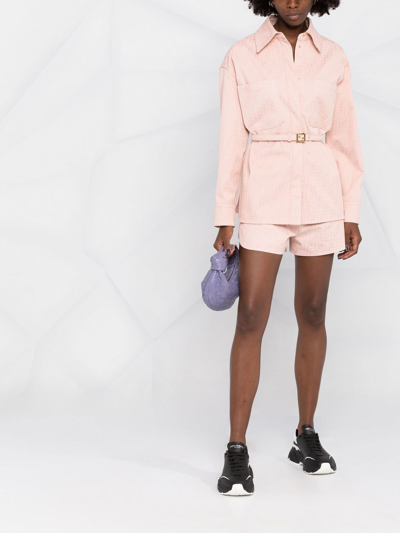 Shop Fendi Denim Jacket Clothing In Pink &amp; Purple