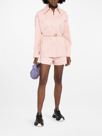 Shop Fendi Denim Jacket Clothing In Pink &amp; Purple