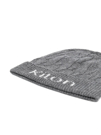 Shop Kiton Wool Beanie Hat In Grey