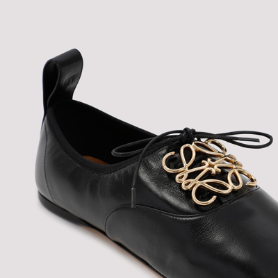 Shop Loewe Anagram Soft Derby Shoes In Black