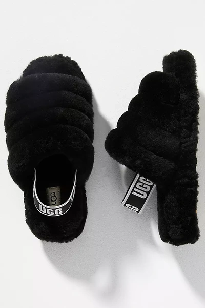 Ugg Fluff Yeah Shearling Sandal Slippers, Kids In Black