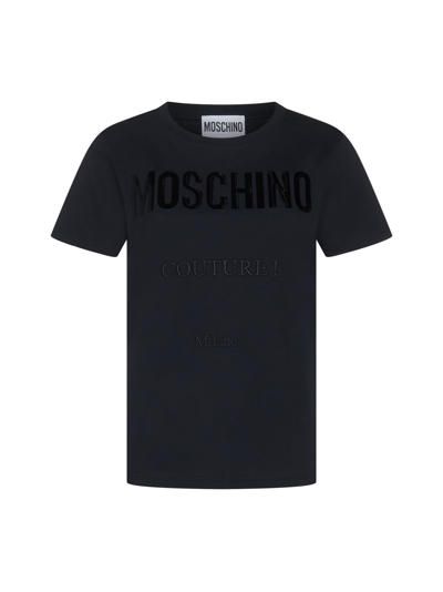 Moschino Vinyl Couture Milano T-shirt In Black | ModeSens