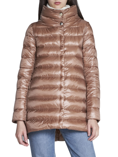 Herno Matilde Mid Down Jacket In Nocciola