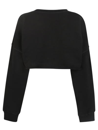 Shop Dsquared2 Logo Print Cropped Sweatshirt In Black