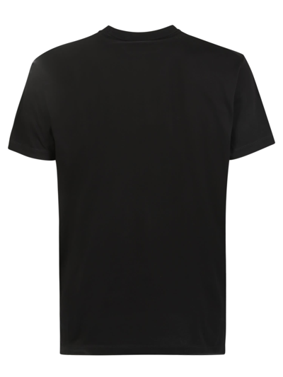 Dsquared2 D-squared2 Mans Black Cotton T-shirt With Caten Trip Print In Black