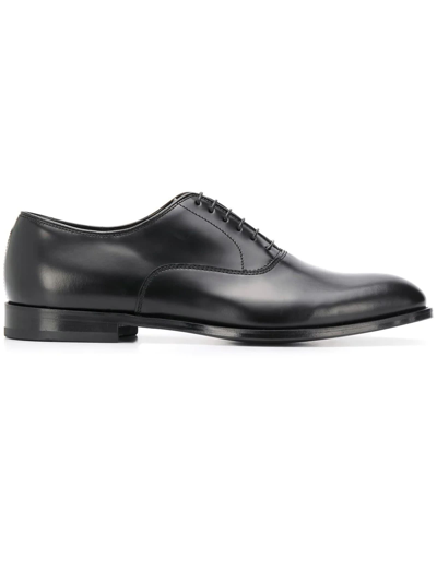 Shop Doucal's Black Leather Polished York Shoes In Nero