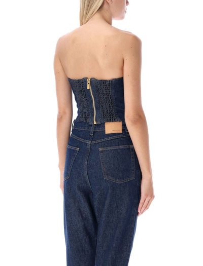 Magda Butrym Bustier Denim Top In Multi