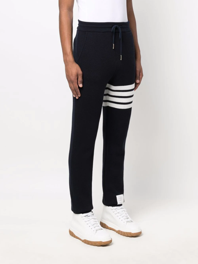 Thom Browne Pantalone Jogging Con Stampa 4bar Stripe In Blue