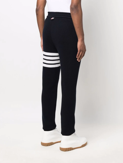 Thom Browne Pantalone Jogging Con Stampa 4bar Stripe In Blue