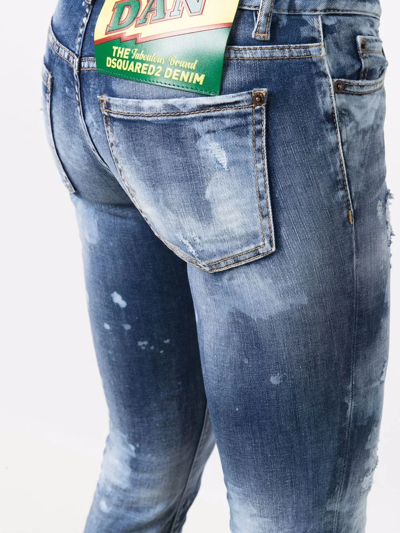 Dsquared2 Distressed Cropped Jeans In Blue