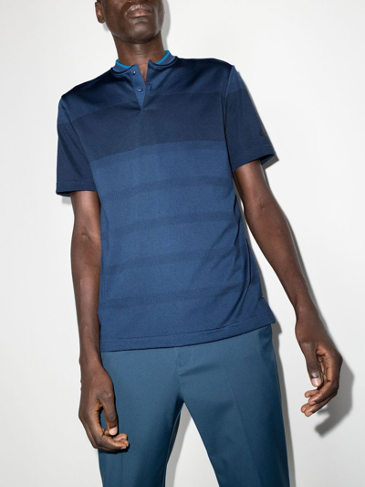 Shop Adidas Golf Seamless Primeknit Polo Shirt In Blue