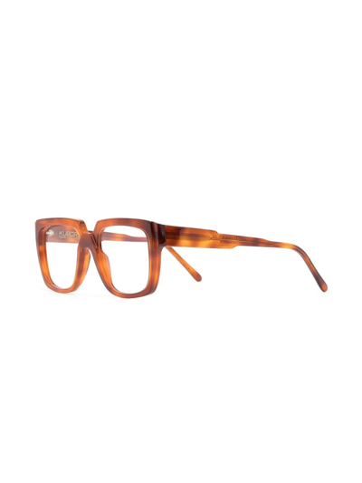 Shop Kuboraum K3 Rectangle Frame Glasses In Brown