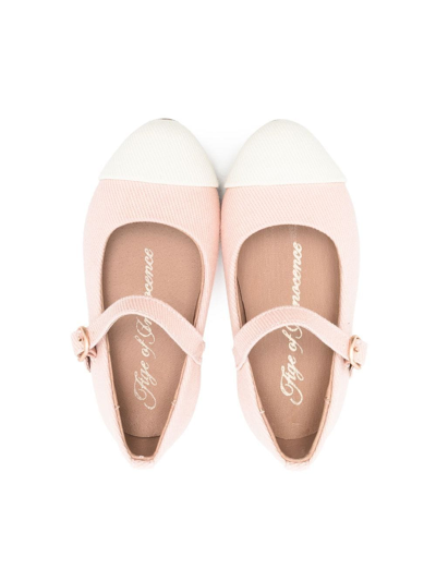 Shop Age Of Innocence Bebe Contrasting Toe-cap Ballerina Shoes In Pink