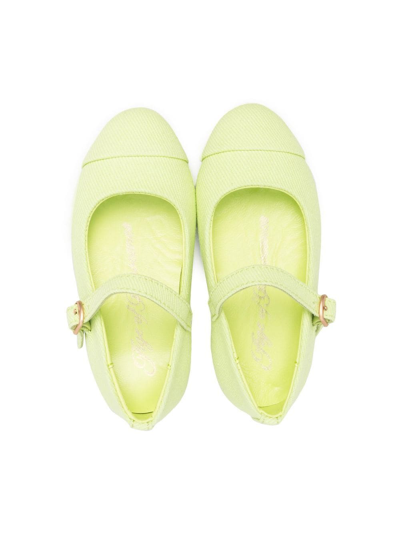 Shop Age Of Innocence Bebe Side-buckle Ballerina Shoes In Green