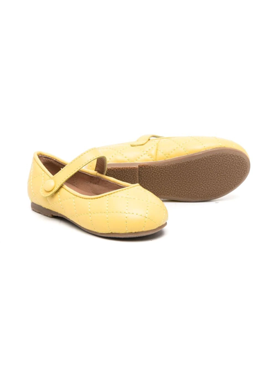 Shop Age Of Innocence Croco-effect Ballerina Shoes In Yellow