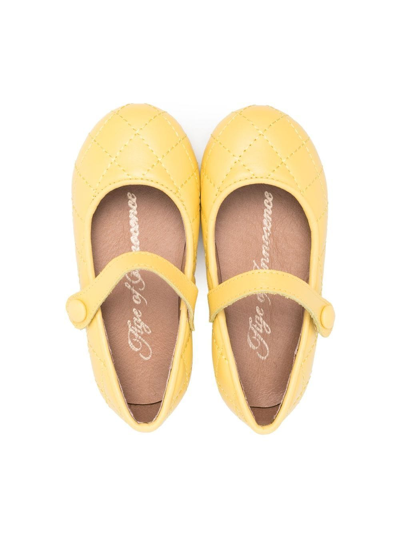 Shop Age Of Innocence Croco-effect Ballerina Shoes In Yellow