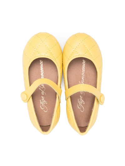 Age Of Innocence Croco-effect Ballerina Shoes In Yellow
