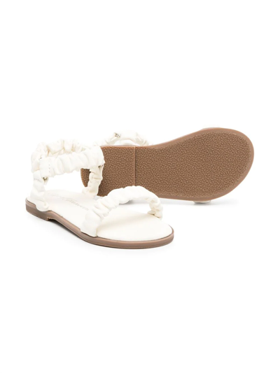 Shop Age Of Innocence Ruched-strap Detail Sandals In Neutrals
