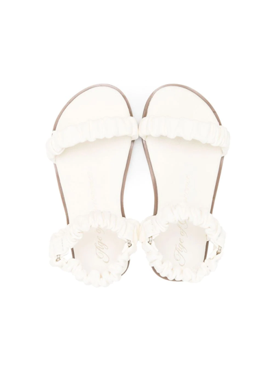 Shop Age Of Innocence Ruched-strap Detail Sandals In Neutrals