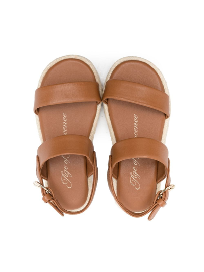 Age Of Innocence Leather Open-toe Sandals In Brown