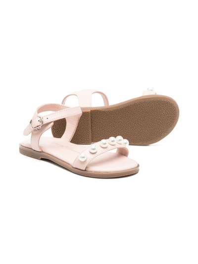 Shop Age Of Innocence Pearl-detail Leather Sandals In Pink