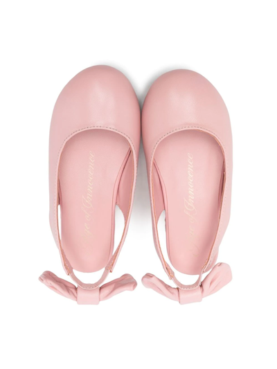 Shop Age Of Innocence Bow-detail Leather Ballerina Shoes In Pink