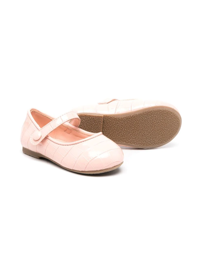 Shop Age Of Innocence Croco-effect Ballerina Shoes In Pink
