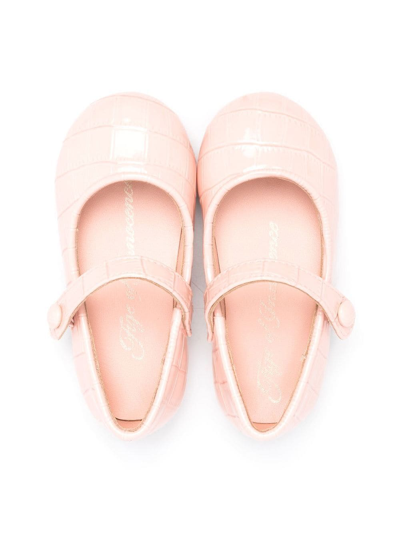 Shop Age Of Innocence Croco-effect Ballerina Shoes In Pink