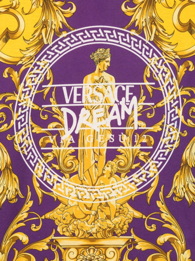 Shop Versace Dream Barocco-print T-shirt In Purple
