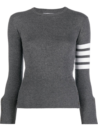 Shop Thom Browne 4-bar Cashmere Knitted Jumper In Grey