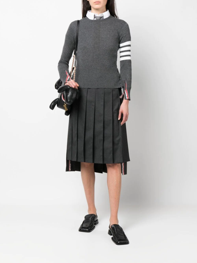 Shop Thom Browne 4-bar Cashmere Knitted Jumper In Grey