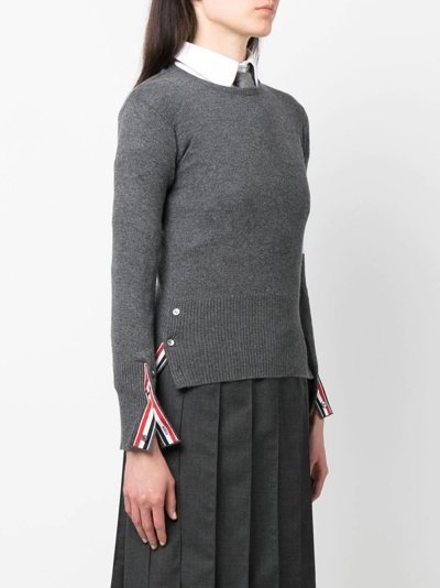 Shop Thom Browne 4-bar Cashmere Knitted Jumper In Grey