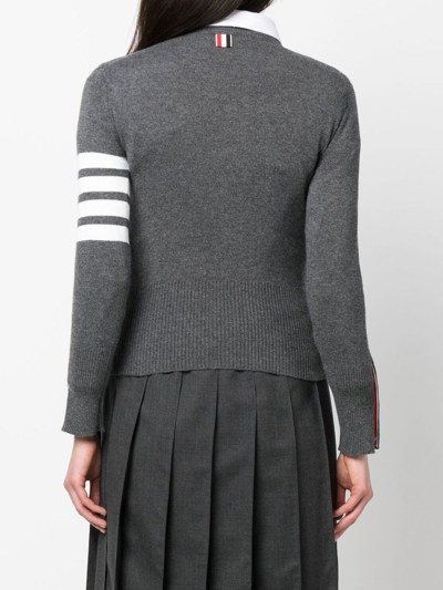 Shop Thom Browne 4-bar Cashmere Knitted Jumper In Grey