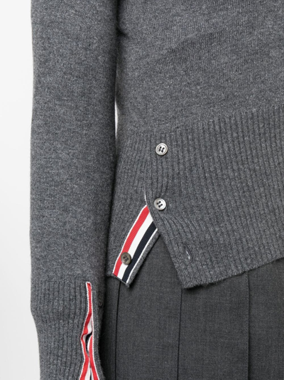 Shop Thom Browne 4-bar Cashmere Knitted Jumper In Grey